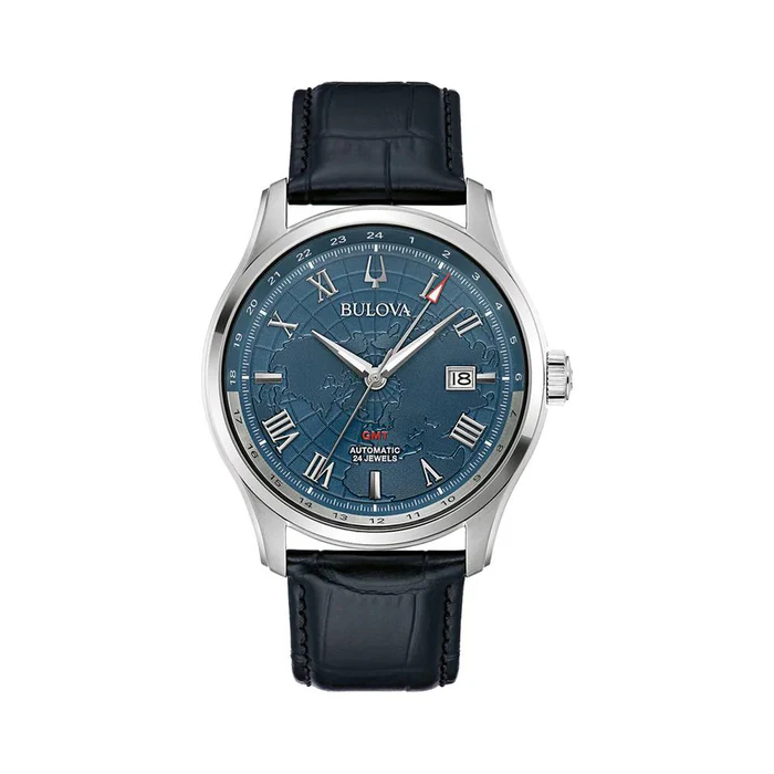 Orologio Bulova Classic Wilton GMT Automatic Blue Leather
