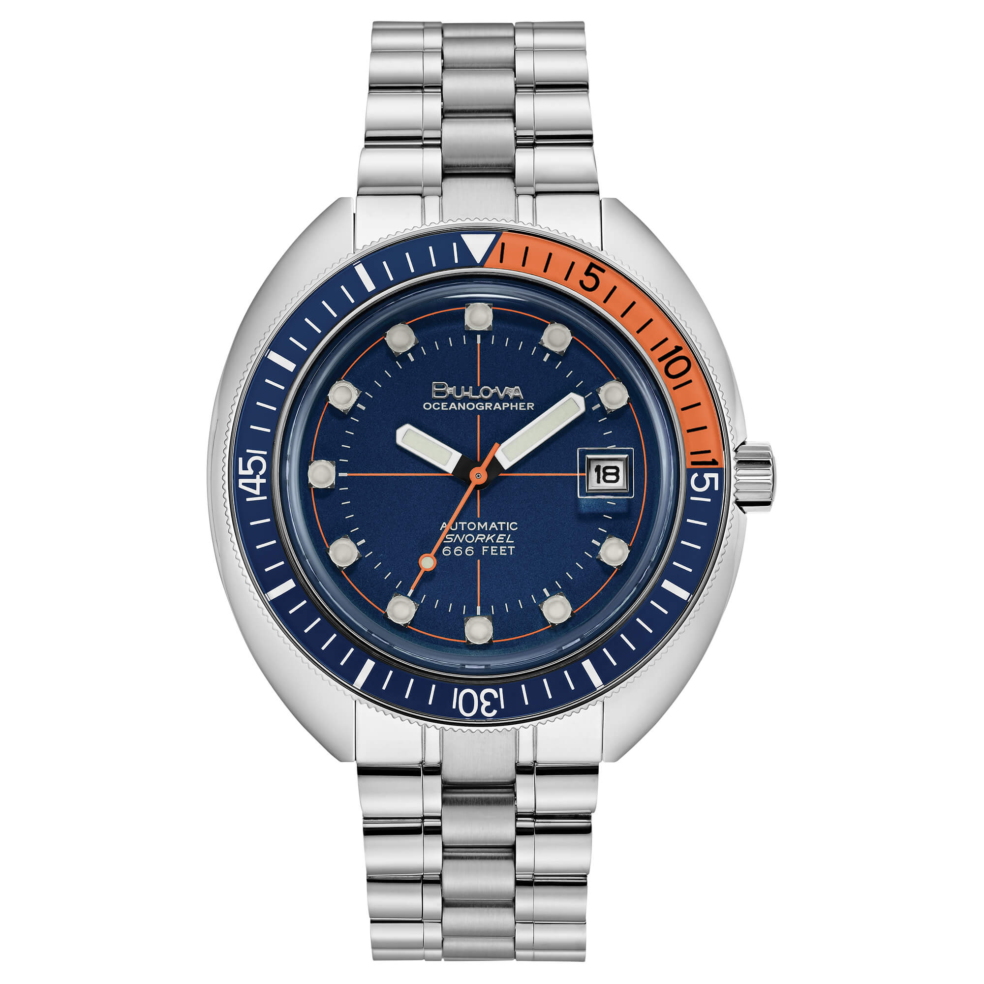 Orologio Bulova Oceanographer "Devil Diver" 44 mm Blue/Orange