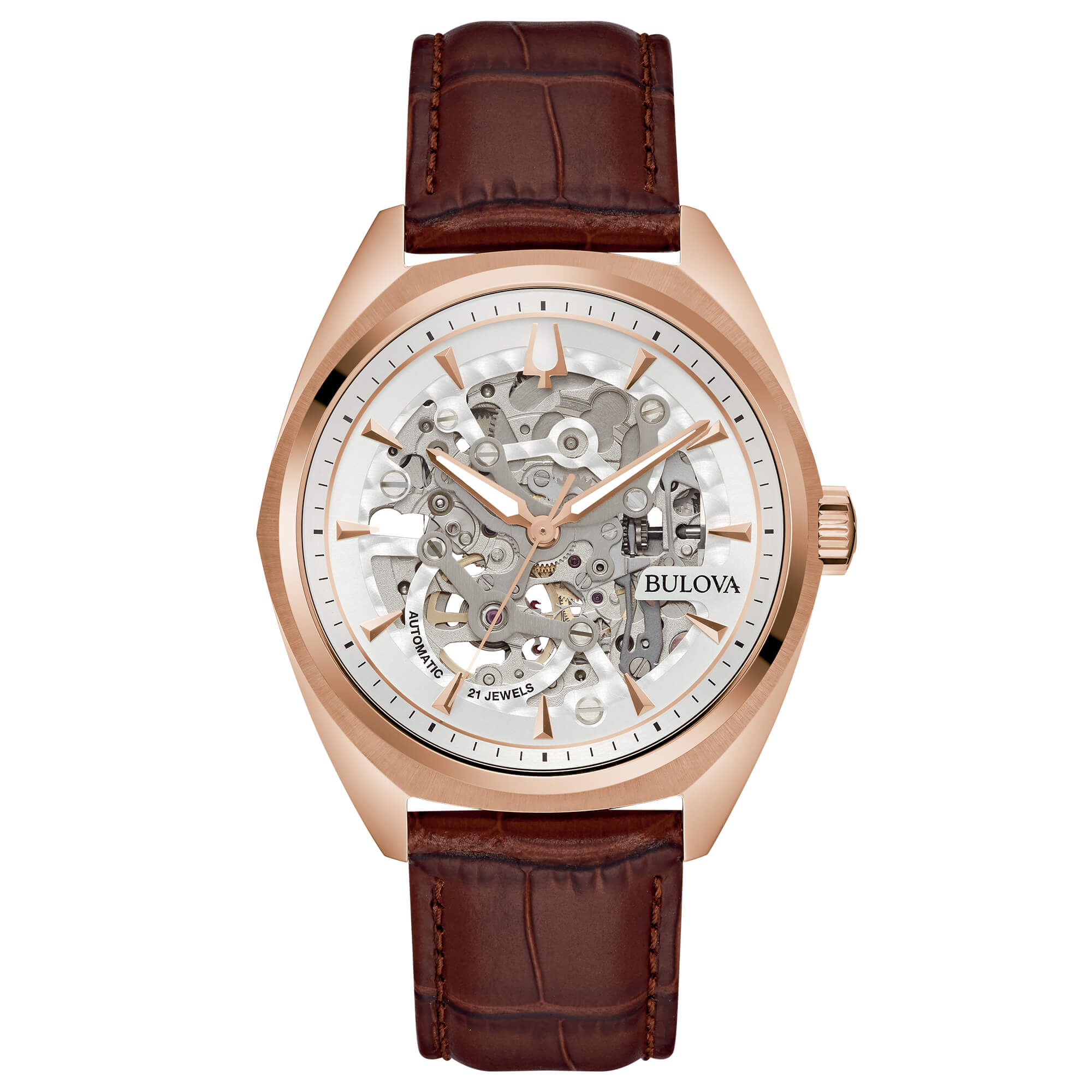 Orologio Bulova Surveyor Automatic Skeleton Rose Gold Leather