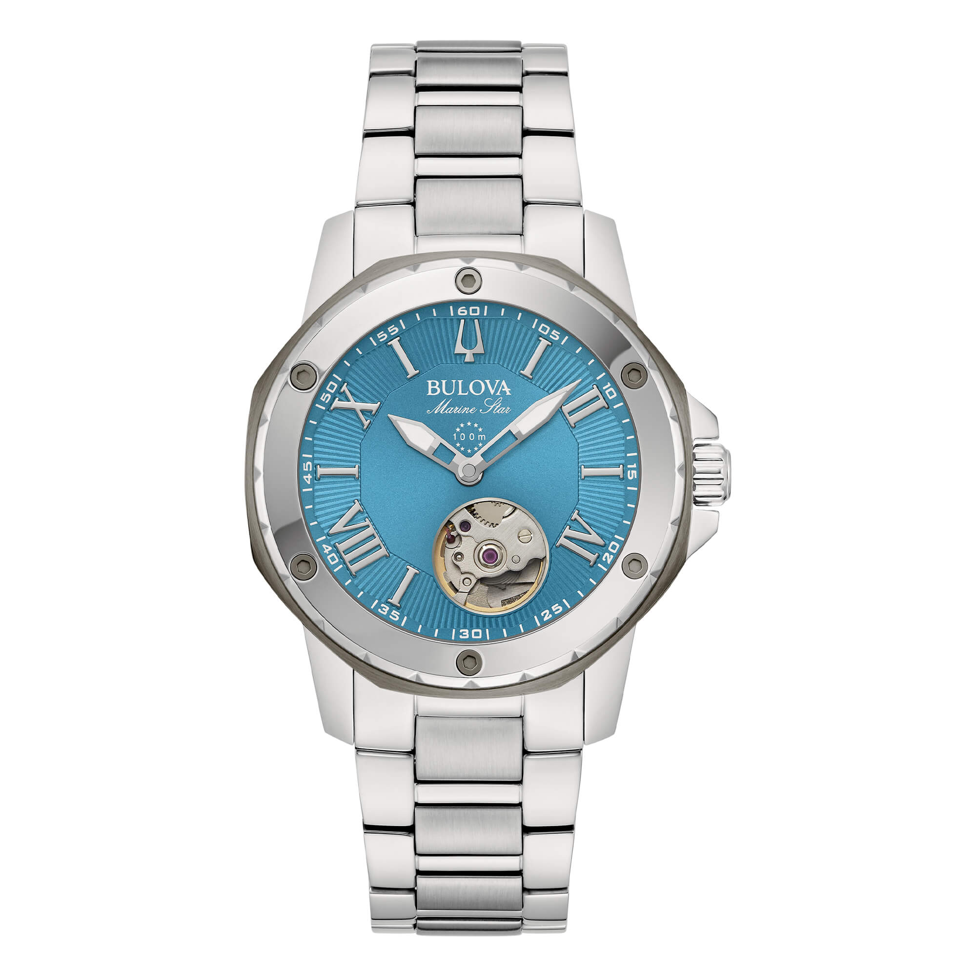 Orologio Bulova Marine Star Lady Automatic Open Heart Blue