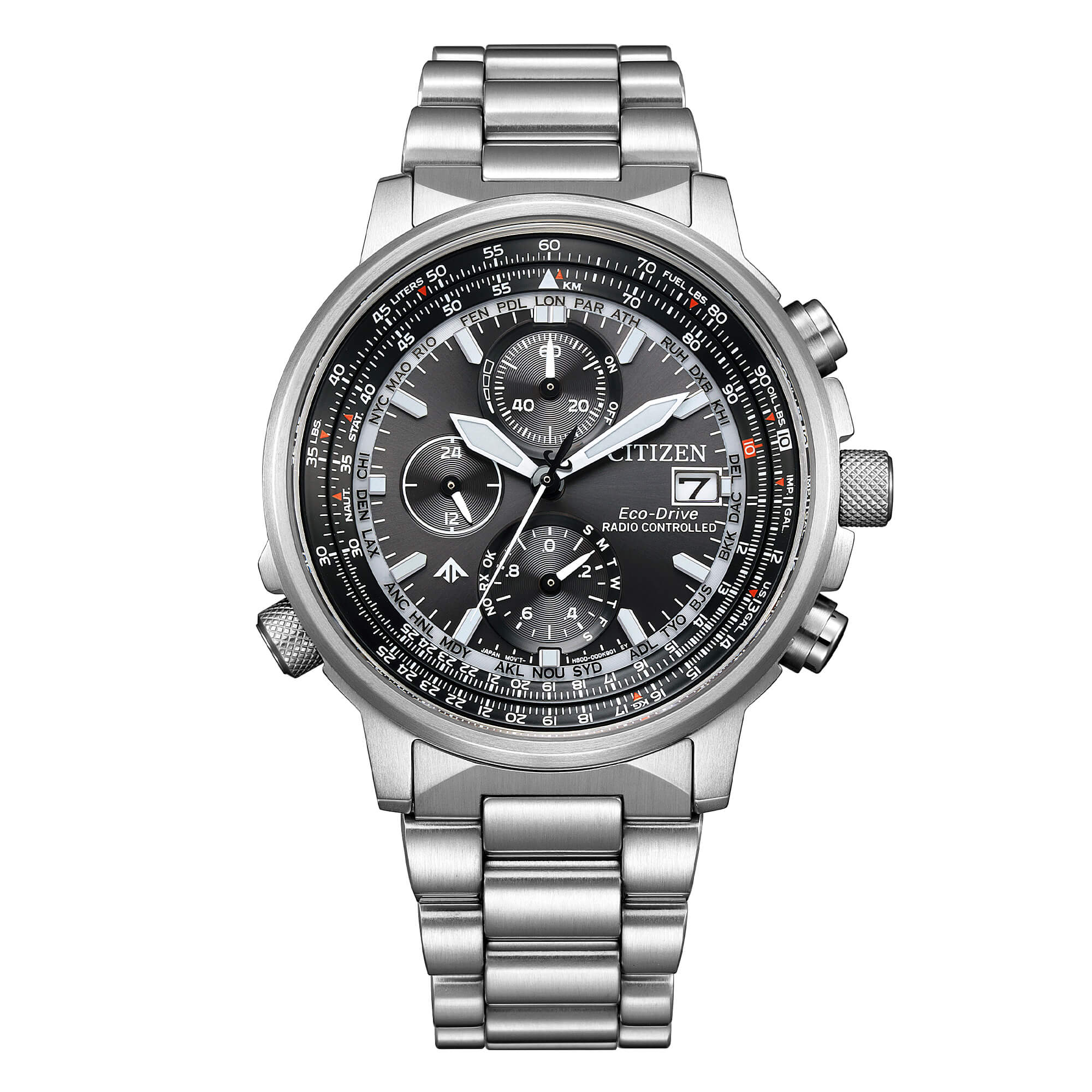 Orologio Citizen Crono Pilot Radiocontrollato Nero