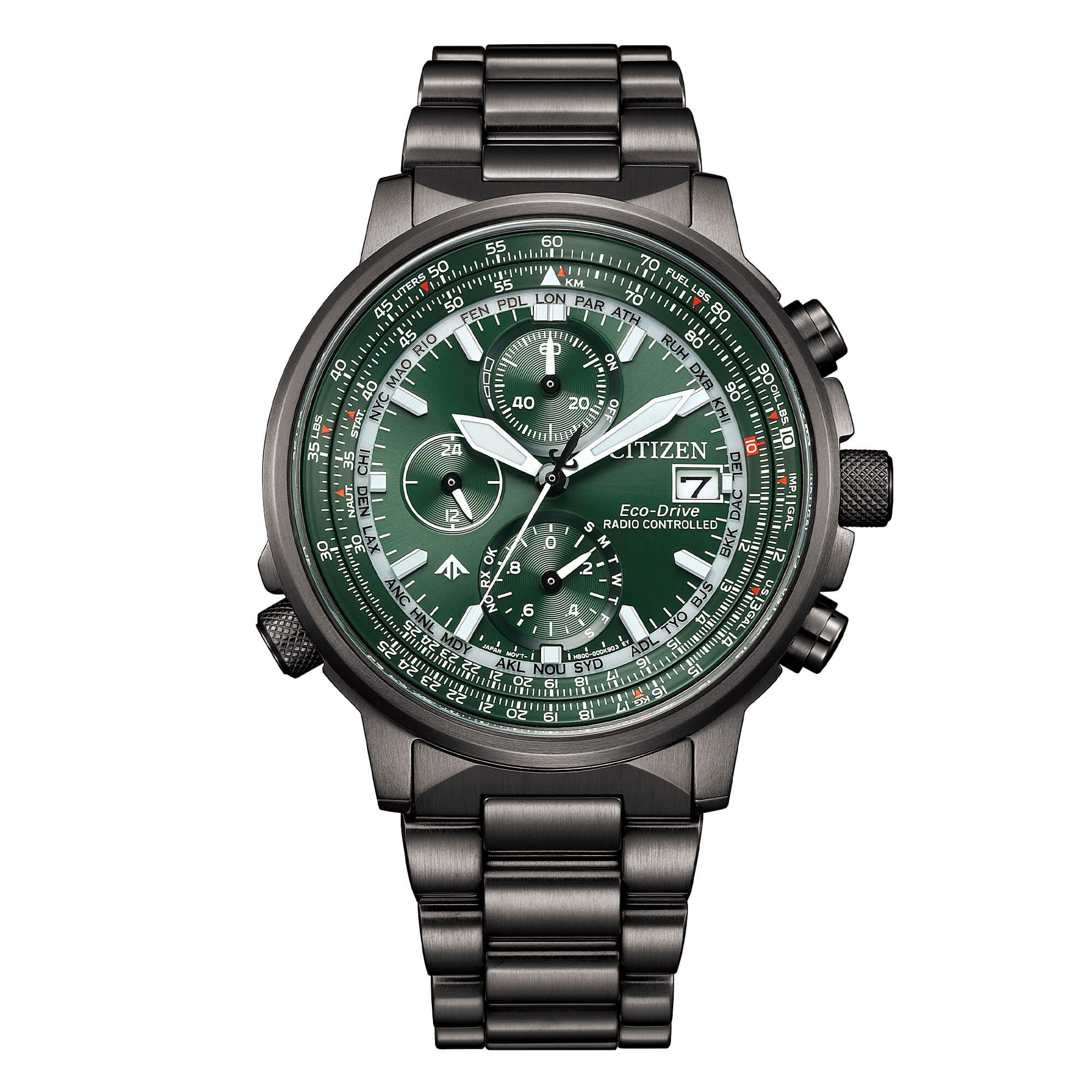 Orologio Citizen Crono Pilot Radiocontrollato Verde