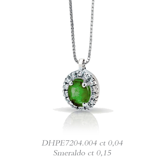 Collana DONNAORO Con Smeraldo e Diamanti