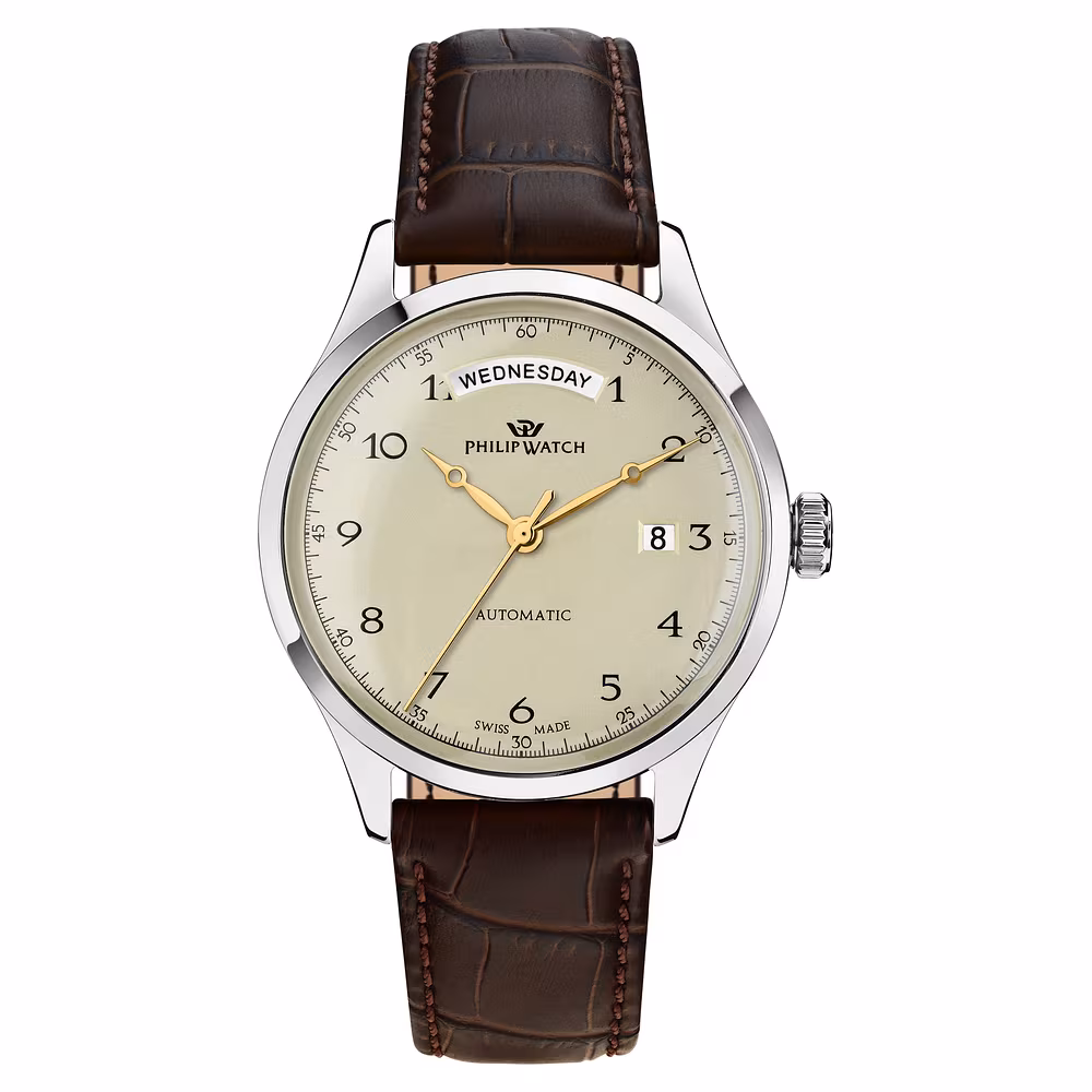 Orologio Philip Watch Museum Automatic Day-Date Ivory Leather