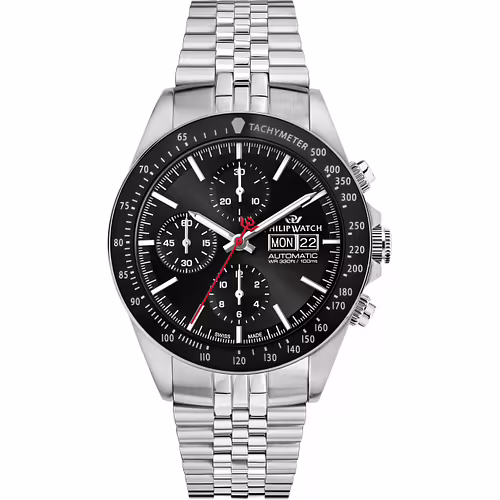 Orologio Philip Watch Caribe Sport Automatic Chrono Steel & Black