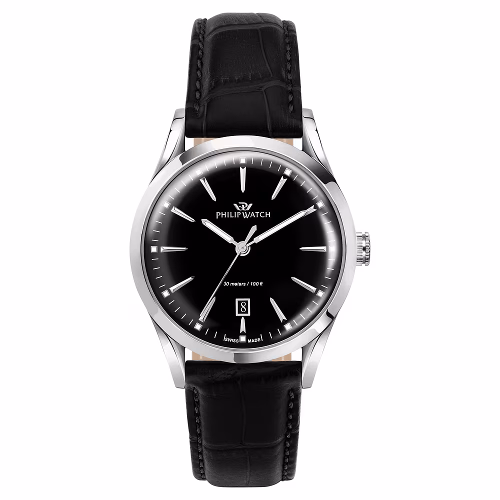 Orologio Philip Watch Sunray Leather Black Dial