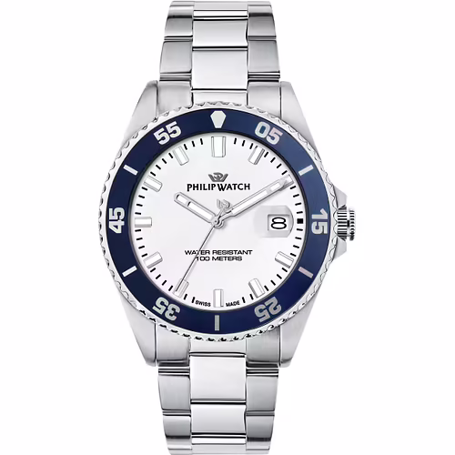 Orologio Philip Watch Caribe Sport Silver Sunray & Nautical Blue