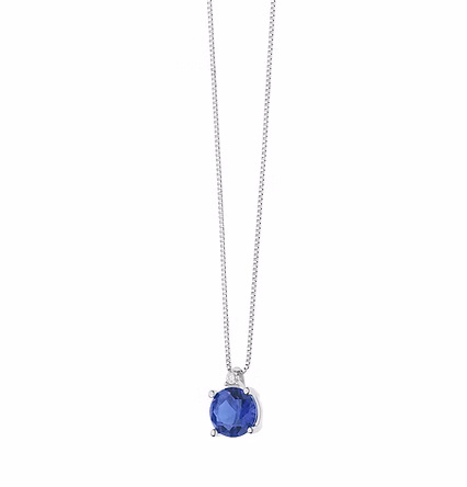 Girocollo Punto Luce Comete con zaffiro Blu