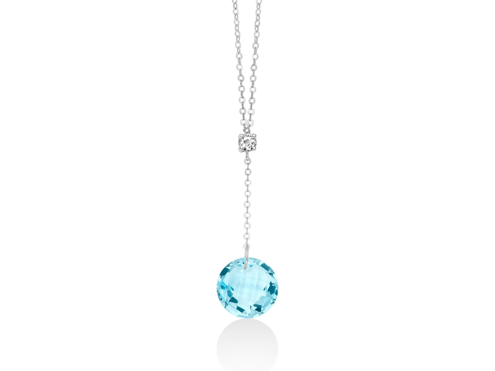 Collana Miluna con Topazio azzuro e Diamanti