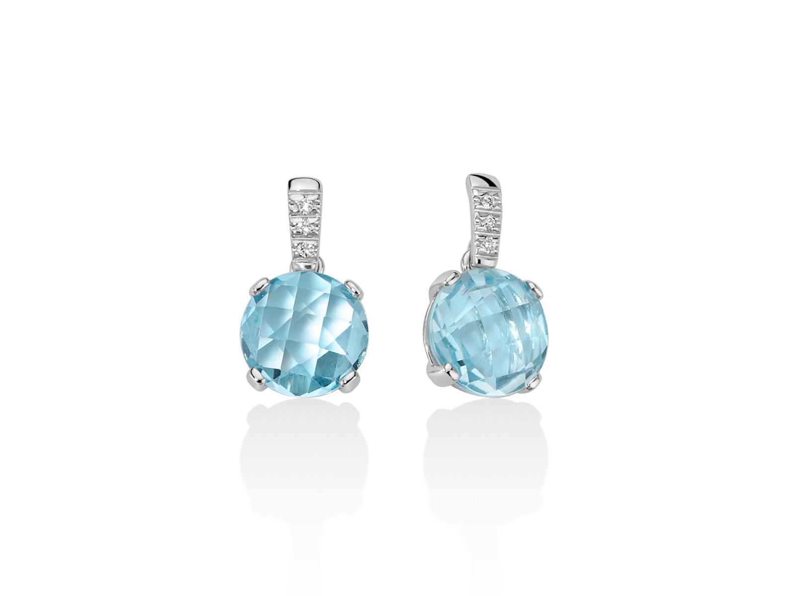 Orecchini Miluna con Diamanti e Topazio Azzurro